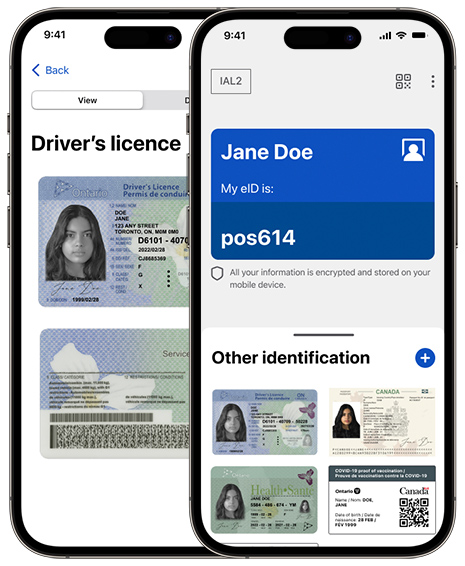 Private, digital identity smartphone app that verifies and stores government identity information, such as driver's licence.